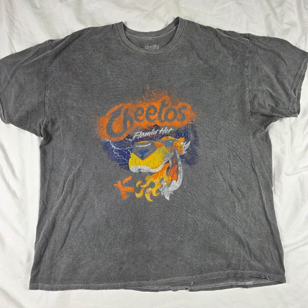 Cheetos Flamin Hot Mens T Shirt Size 2XL Gray Graphic Shirt Casual Outdoors